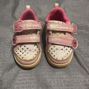 Minnie Mouse Pink Glitter Polka Dot Kids Sneakers